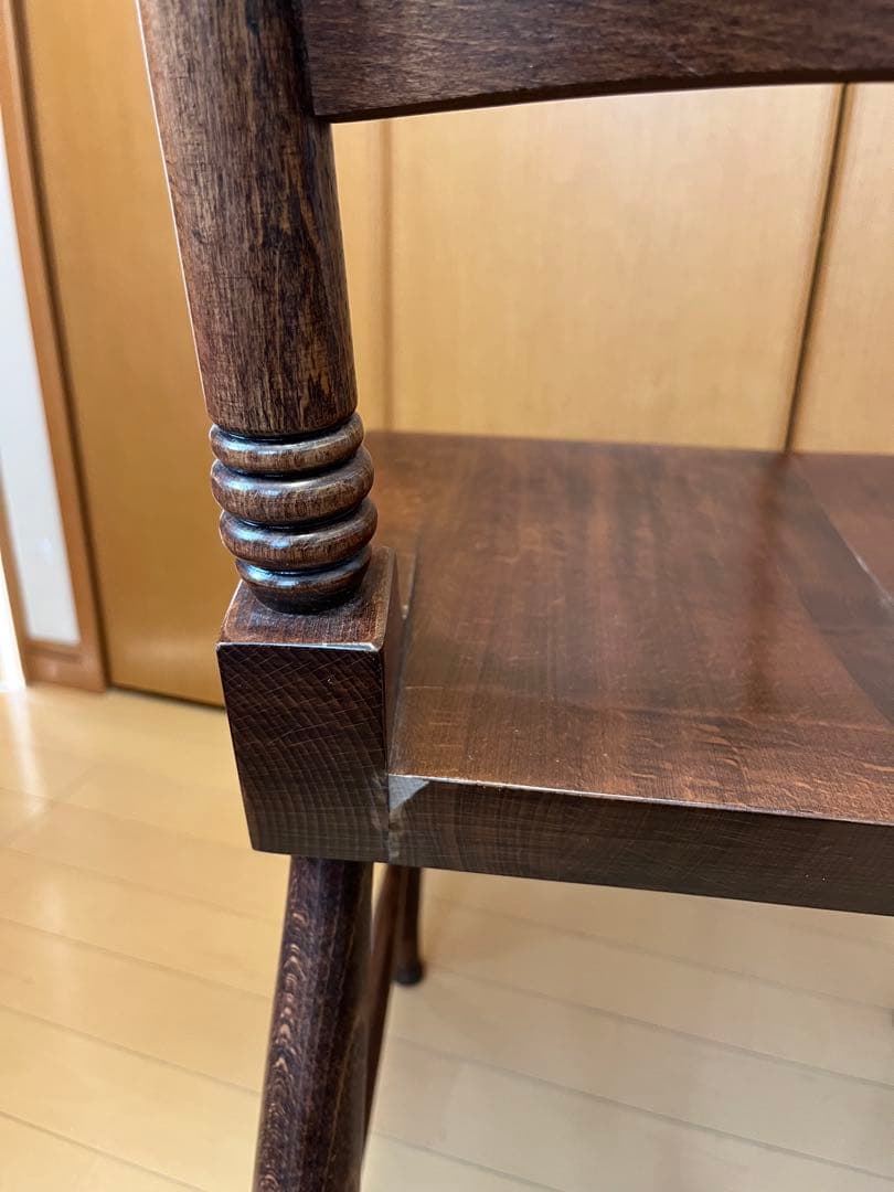 木製シンプルチェア ダークブラウン アンティーク