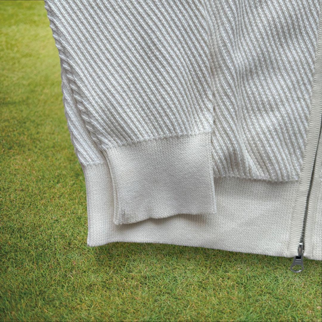 シルク素材　マスターバニー　ニット　M〜L相当　オフホワイト　ハーフジップ　4