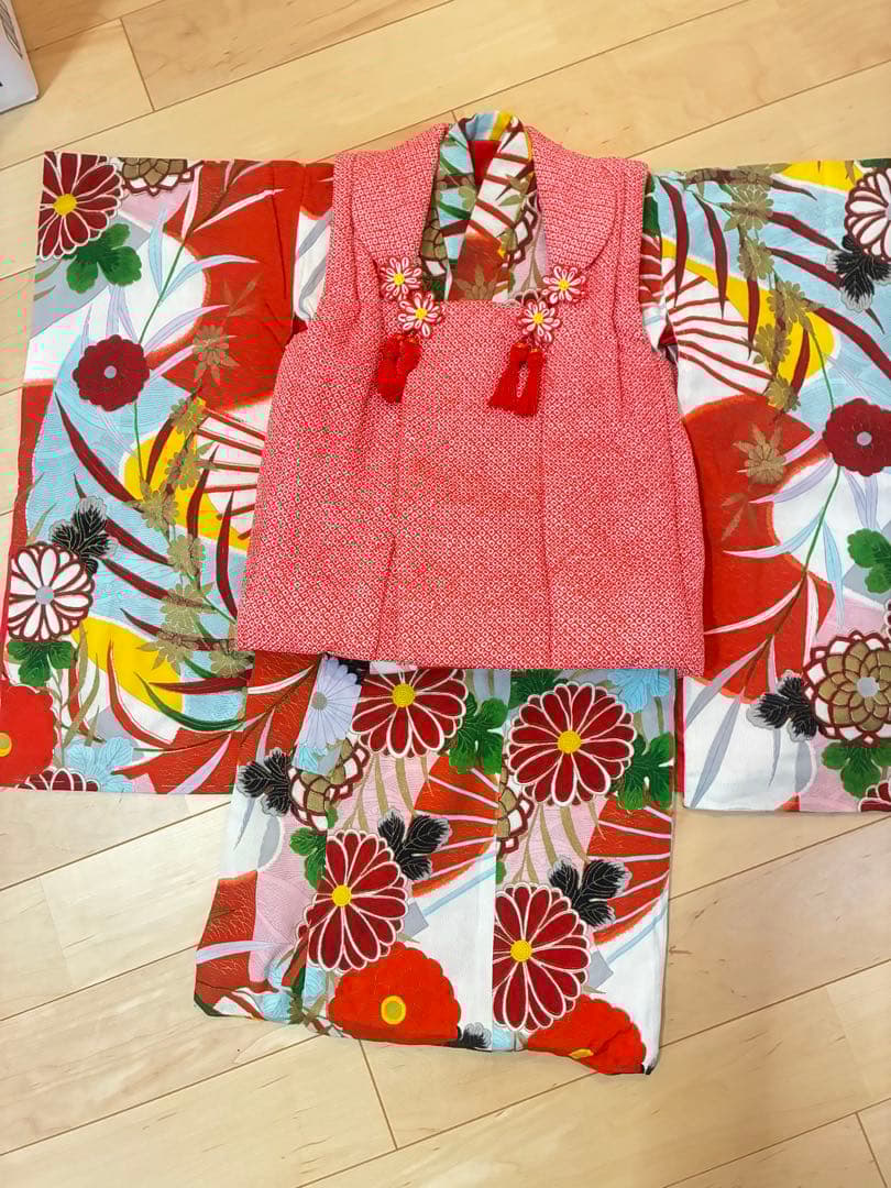 3歳七五三用 アンティーク着物と被布セット