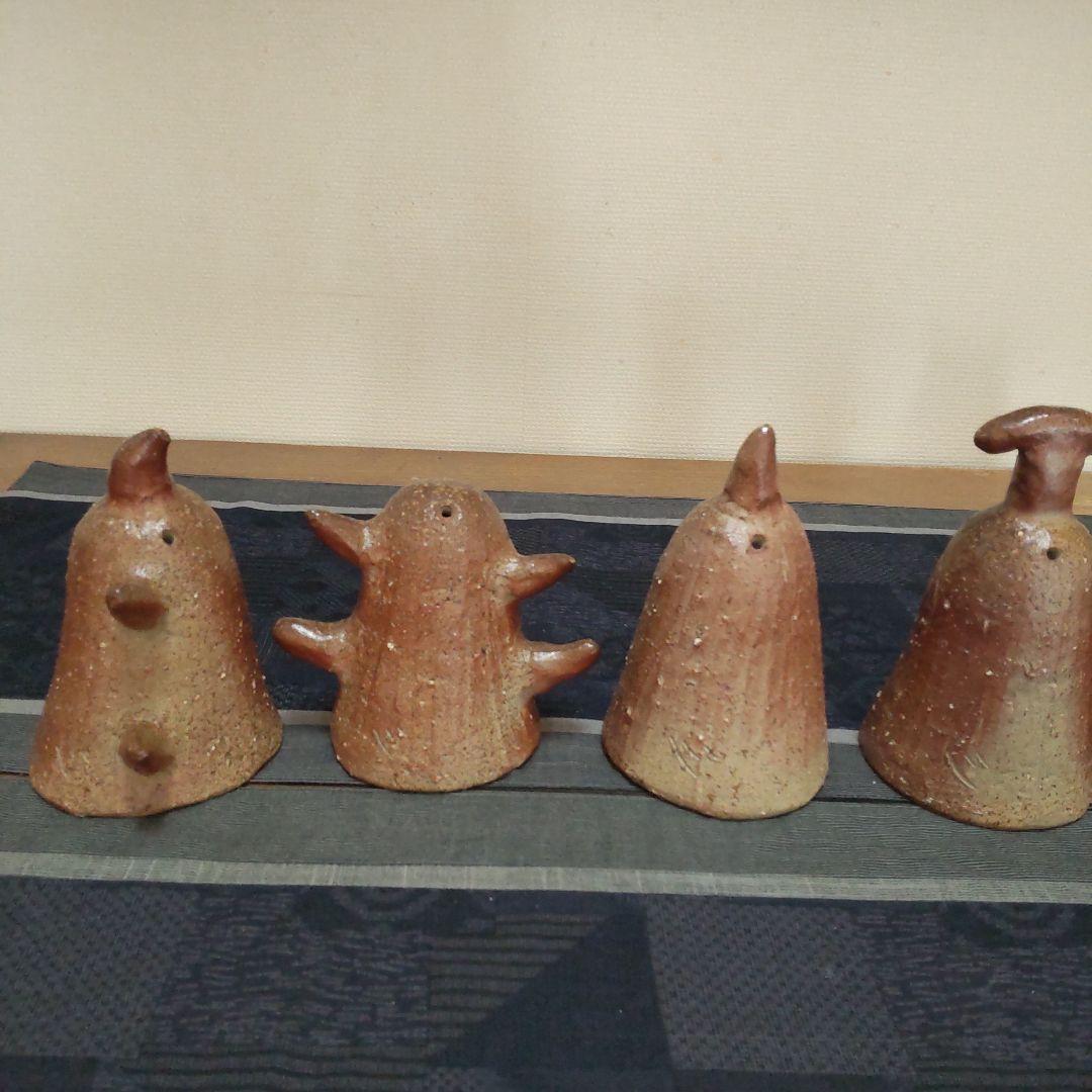 面白い 明かりカバー 6ケ 備前焼