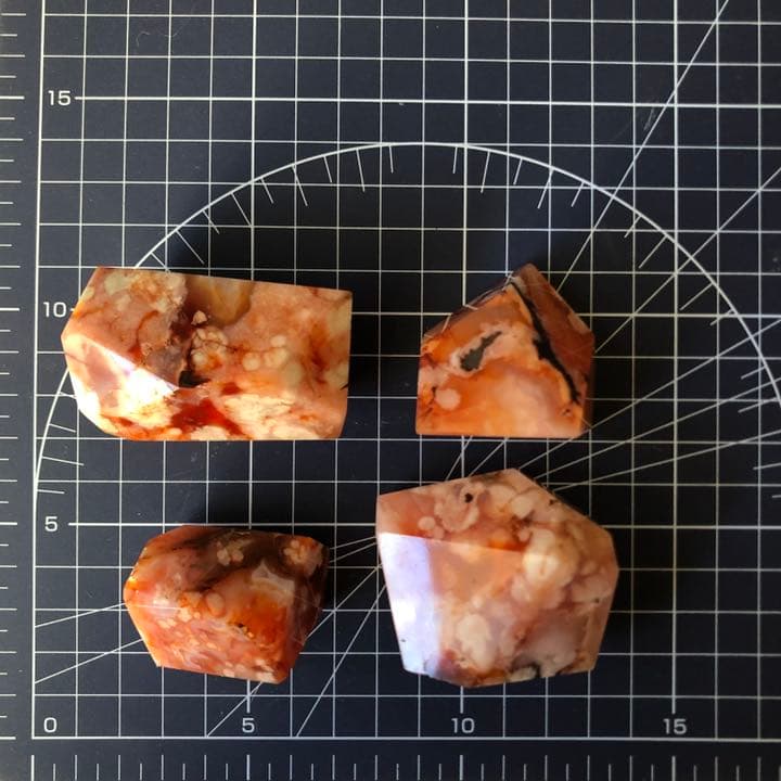 カーネリアンフラワーアゲート 4P