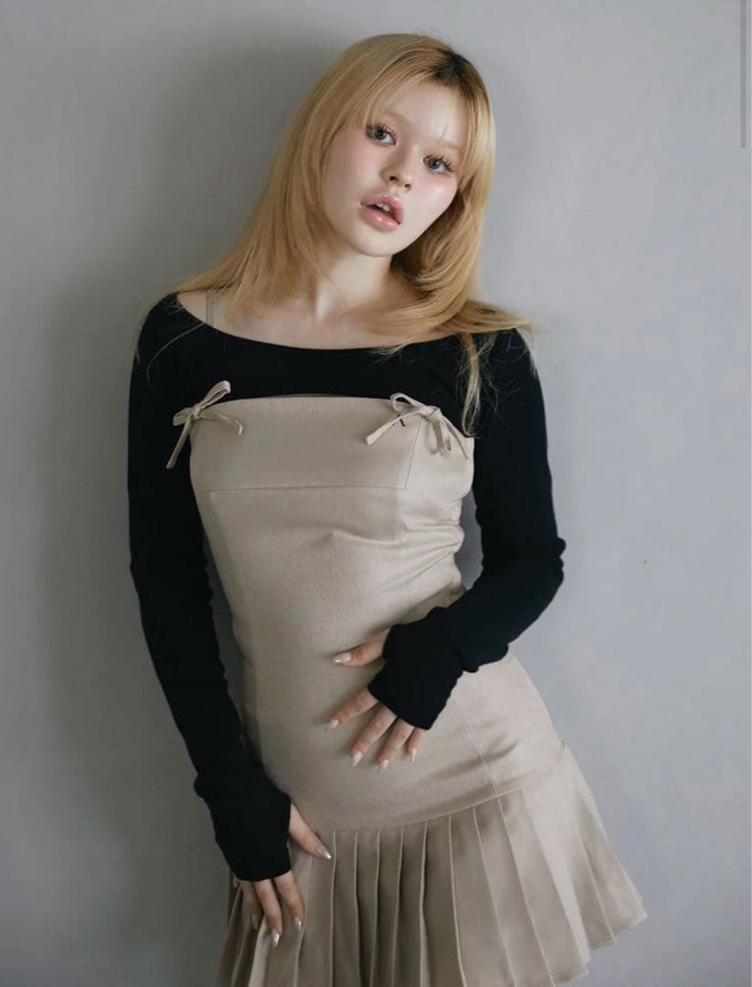 ワンピース ANDMARY Karen knit set mini dress