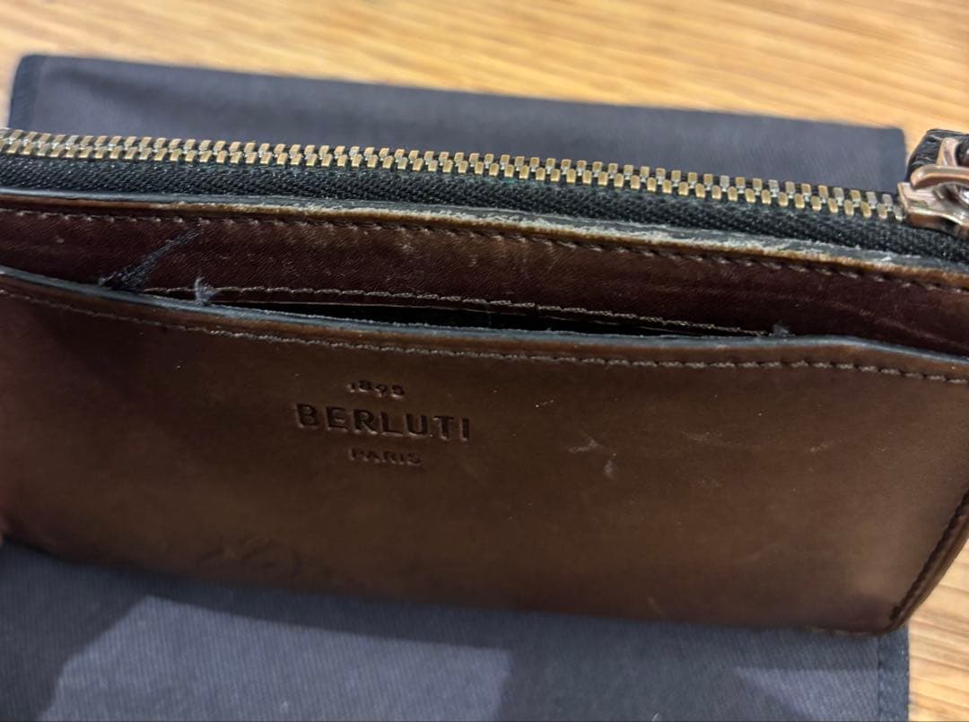 Berluti ジップカードホルダー アイスブラウン