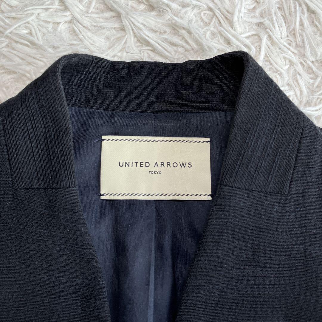 美品 UNITED ARROWS ノーカラージャケット パンツスーツ スラブ36