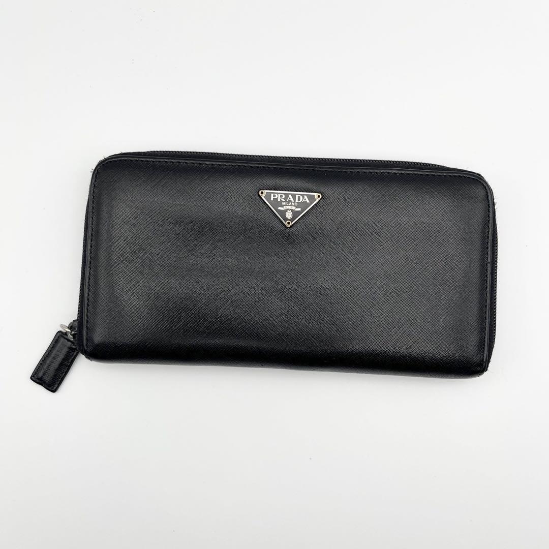 PRADA サフィアーノ ラウンドファスナー 長財布 三角ロゴ プラダ