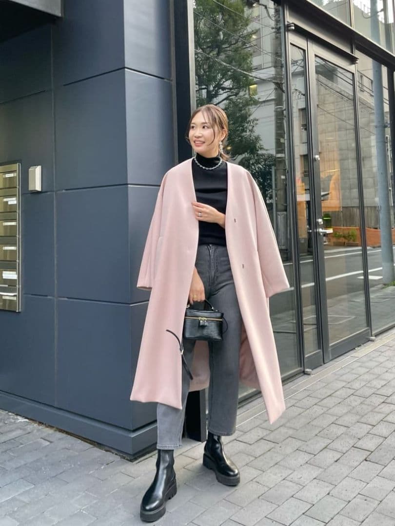 LOUNIE EC限定 ノーカラーロングコート 完売品　ルーニィ