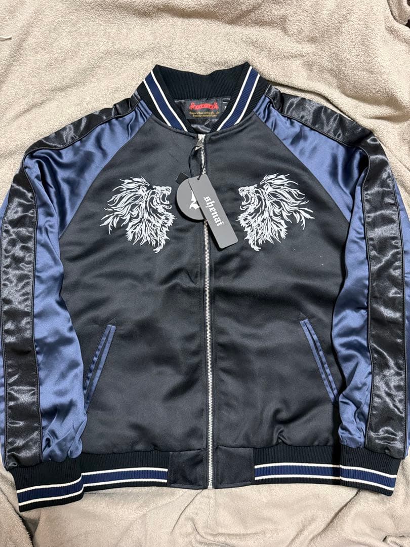 未使用 SKAJAN ライオン 日本 スカジャン unisex サテン 美品