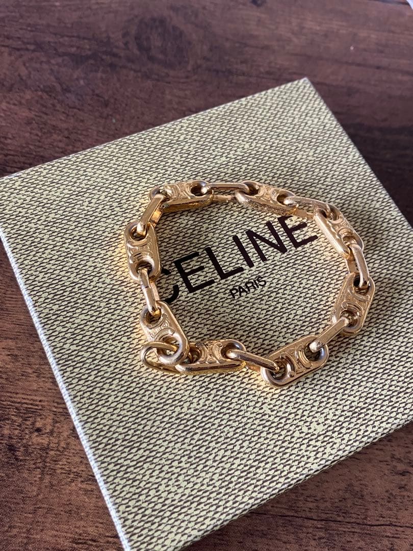 CELINEセリーヌ　ブレスレット　マカダム　トリオンフ　ゴールド