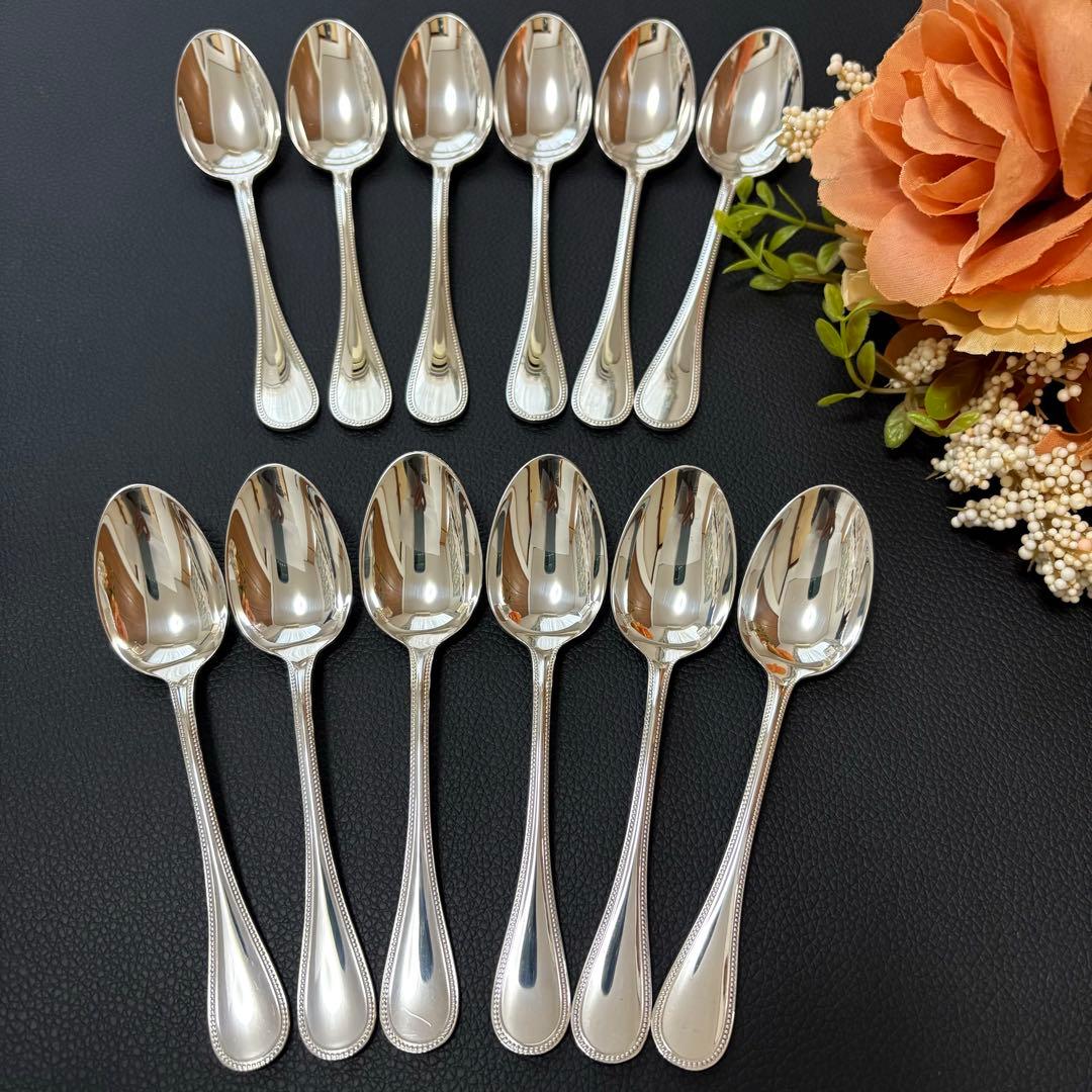 美品クリストフル　パール　コーヒースプーン12点