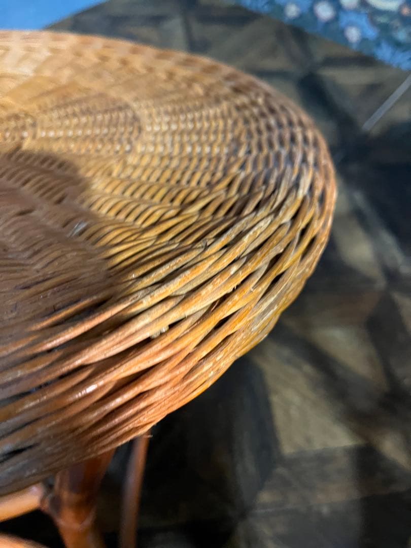 籐 ラタン テーブル 昭和レトロ 当時物 ローテーブル インテリア