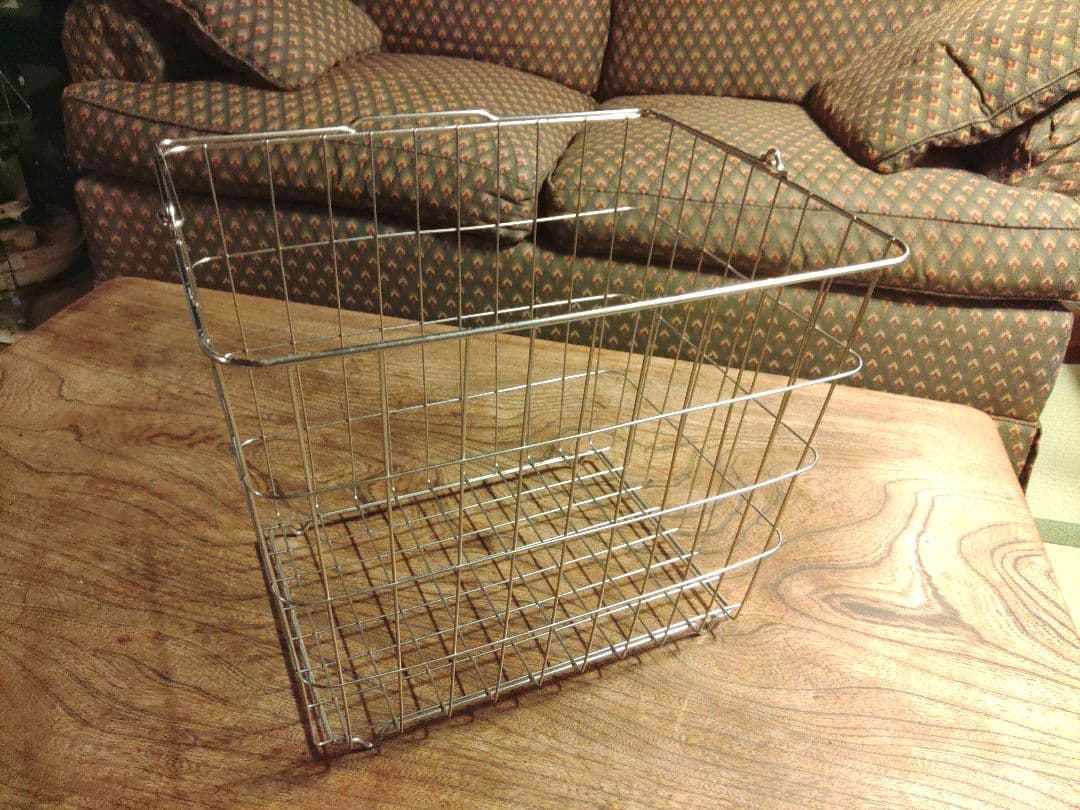希少　かご　バスケット　買い物　スチール　インダストリアル　手さげ