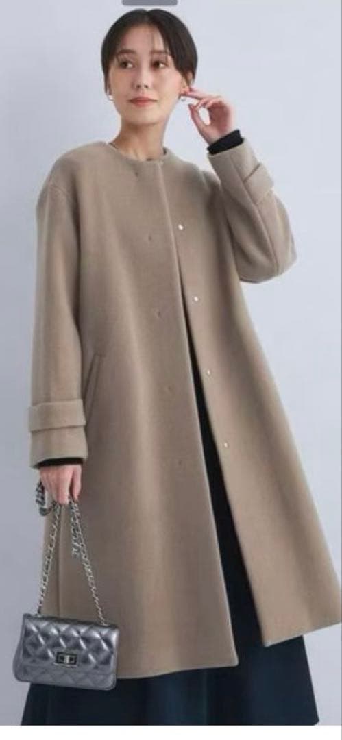 グリーンレーベルリラクシング　ノーカラー ロングコート　新品未使用　38