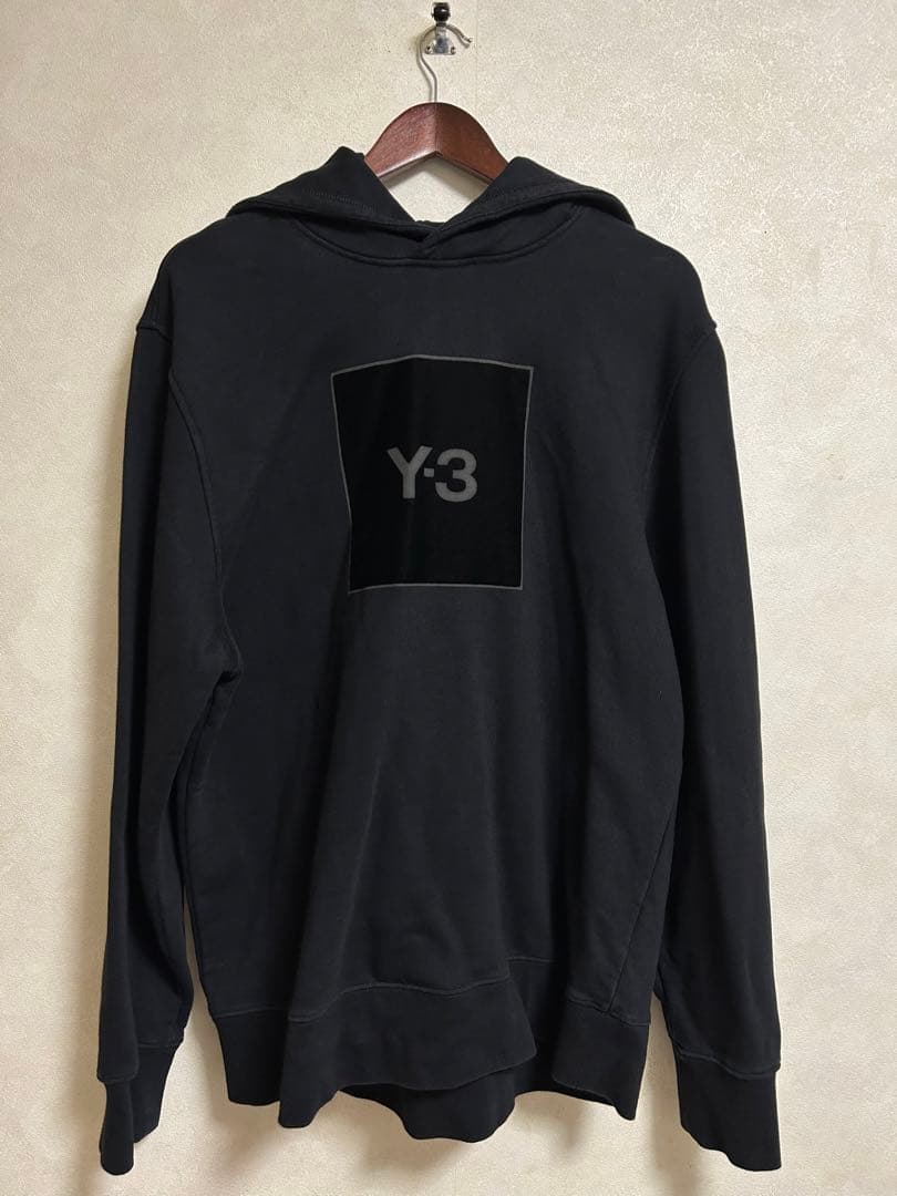 Y-3 スクエアラベルロゴ プルオーバー スウェットパーカー HB3322