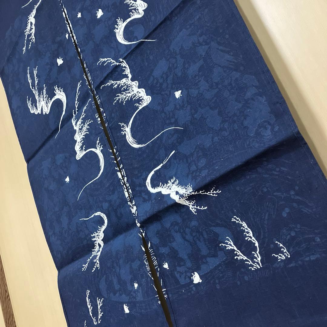藍染 暖簾❣️本当に良い物をお探しの方❣️藍染工芸士『鈴木松男』作❣️長板藍染 ⑥-1