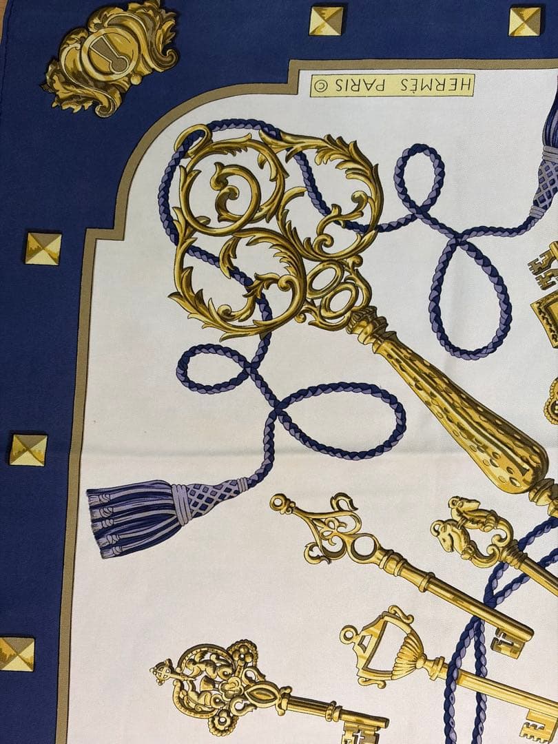 最終値下げ　美品　HERMES エルメス カレ90 鐙の幻想 スカーフ シルク
