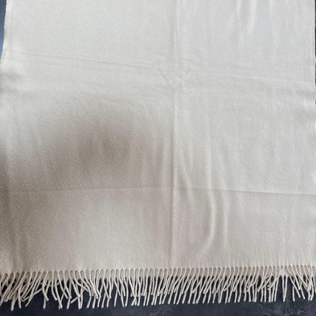 値下げ中！HERMES ベージュ　カシミヤ　ストール フリンジ付き