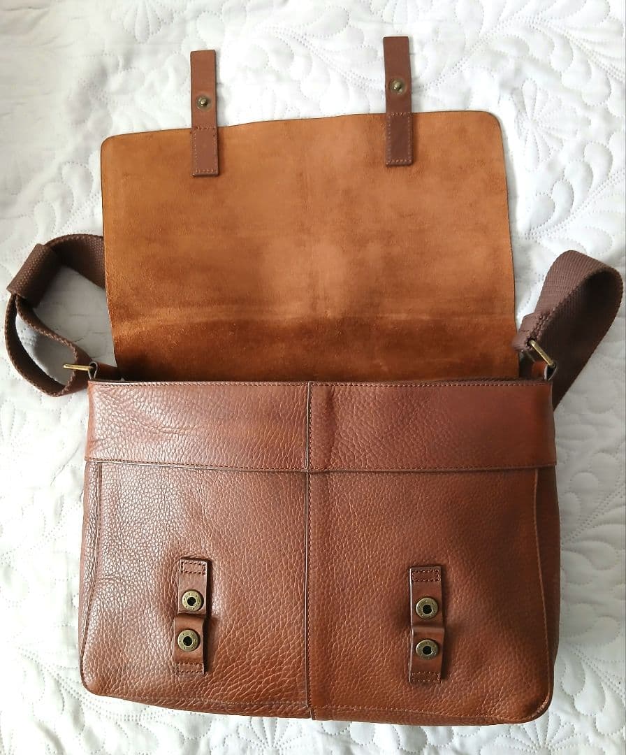 OLD GAP　牛革　ブラウン　メッセンジャー　ショルダーレザーバッグ　美品