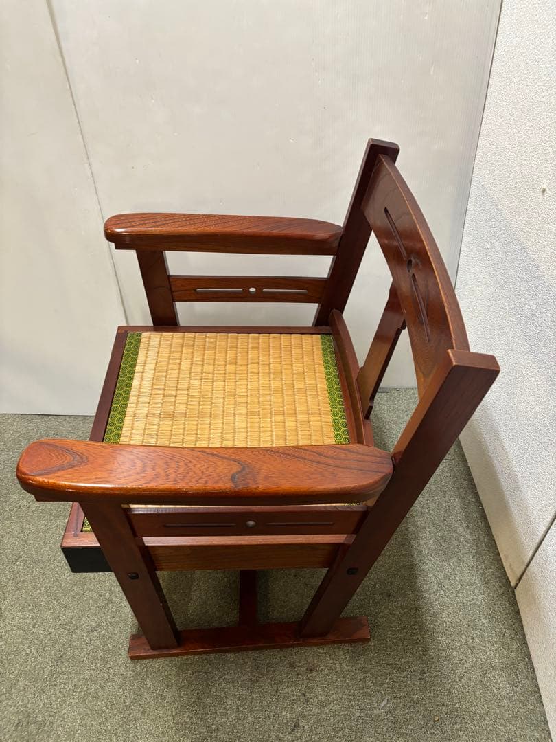 ① 昭和レトロ　和家具　和風アームローチェア　座椅子　ヴィンテージチェア当時物