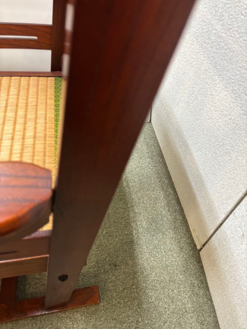 ① 昭和レトロ　和家具　和風アームローチェア　座椅子　ヴィンテージチェア当時物