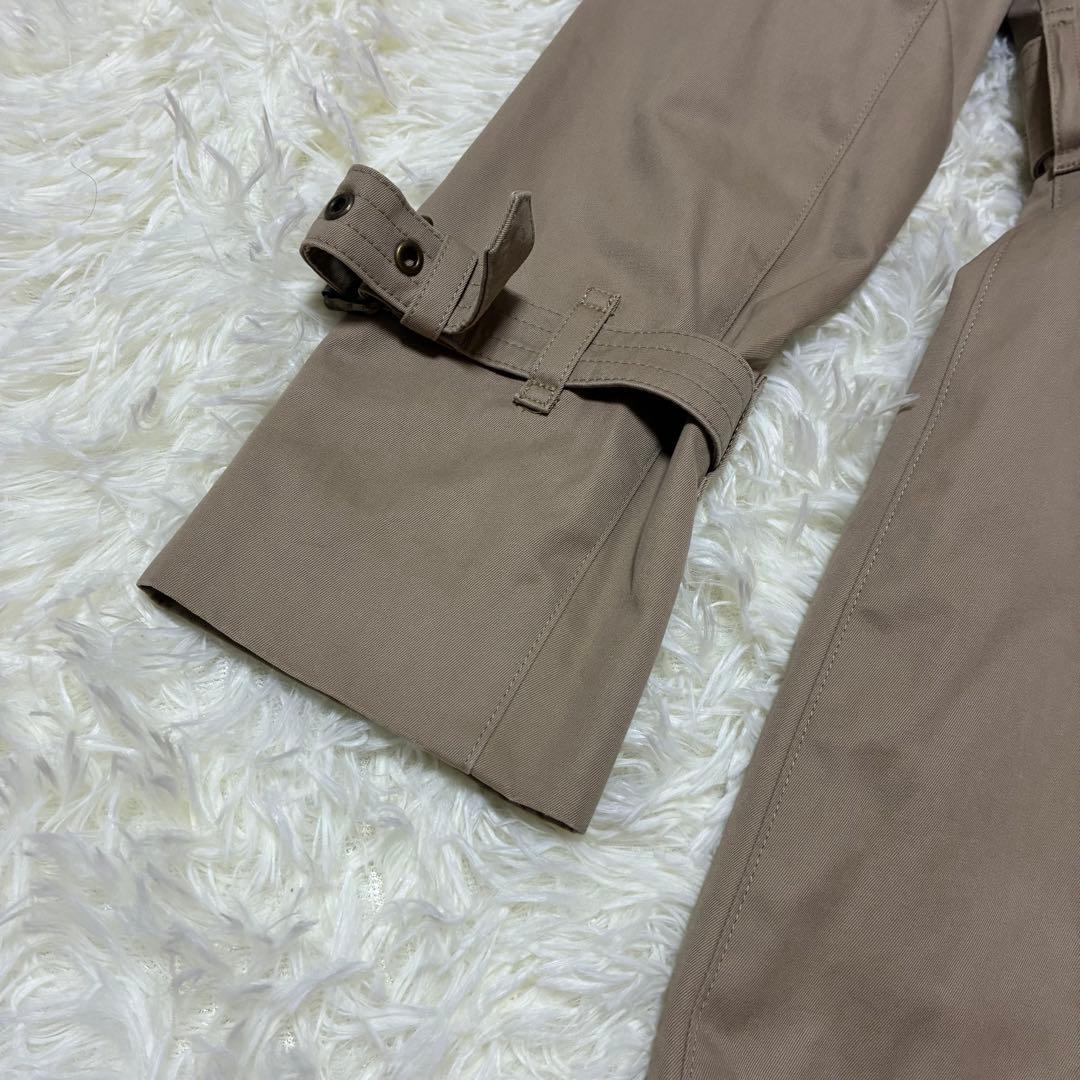 バーバリーブルーレーベル トレンチコートノバチェックベルトライナー付34Sハーフ