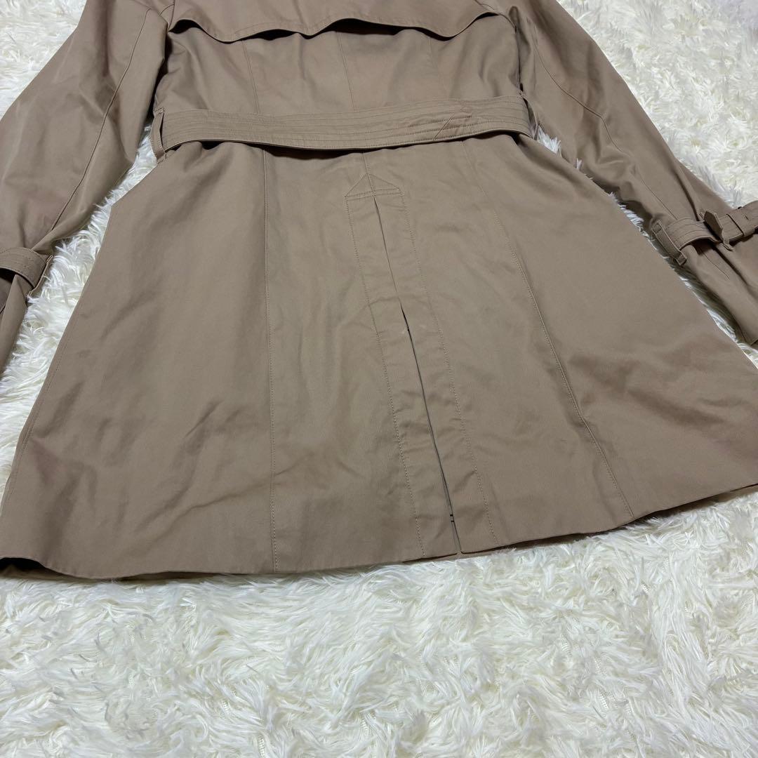 バーバリーブルーレーベル トレンチコートノバチェックベルトライナー付34Sハーフ