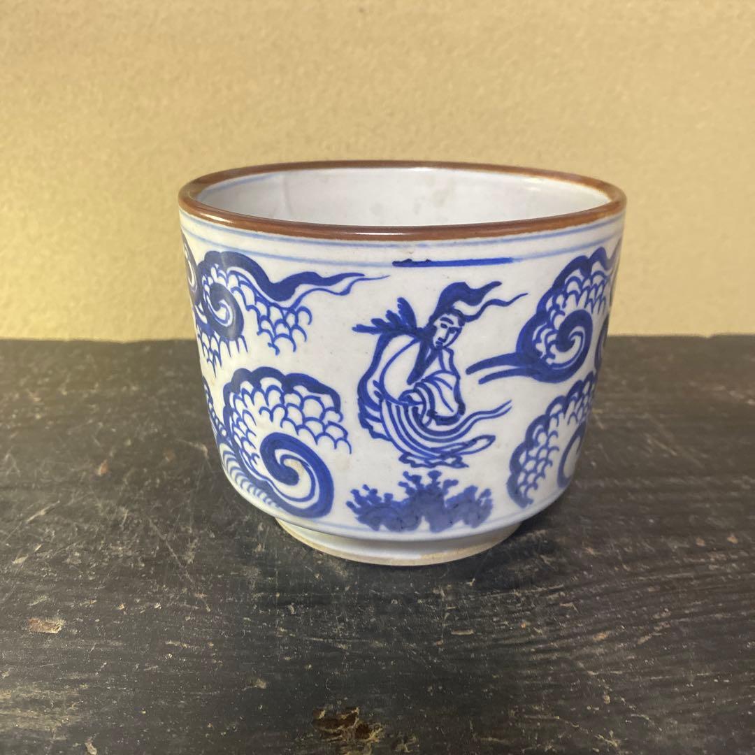 中国雲仙人図大香炉【桐箱付】