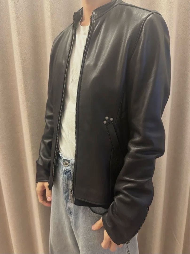 MIHARA YASUHIRO 黒 レザーシングルライダースジャケット