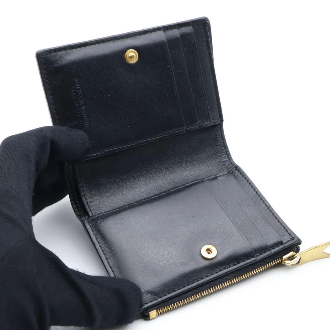 【極美品】BOTTEGAVENETA カセット 二つ折り財布 黒 RFID