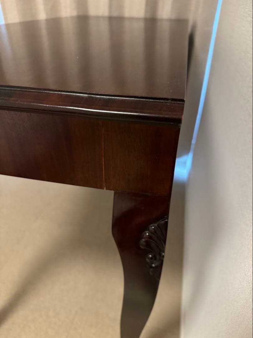 デスク 机 マホガニー 無垢材 アンティーク調 クラシック マホガニー猫足デスク
