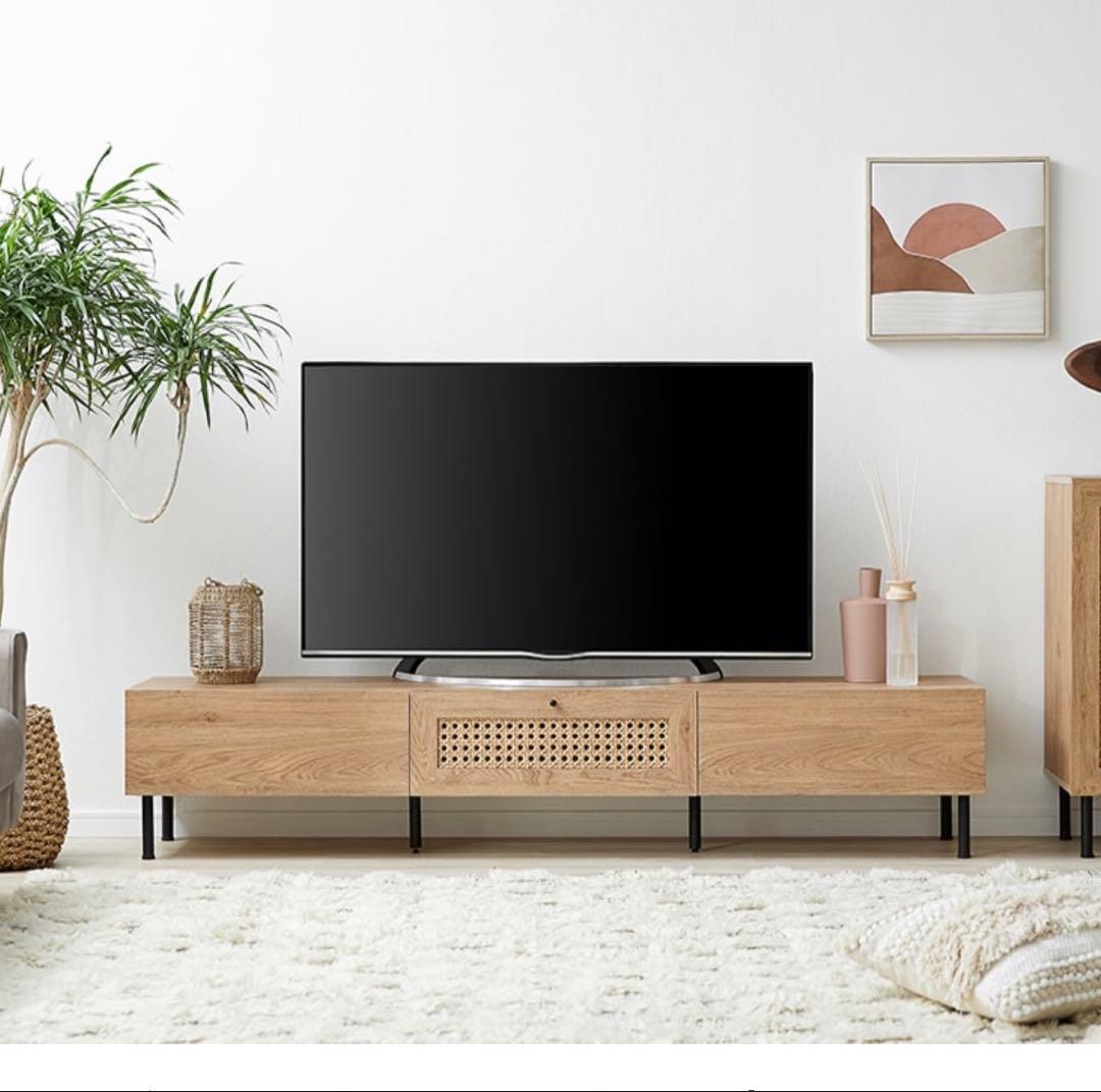 LOWYA ラタン調デザイン　テレビボード　140cm
