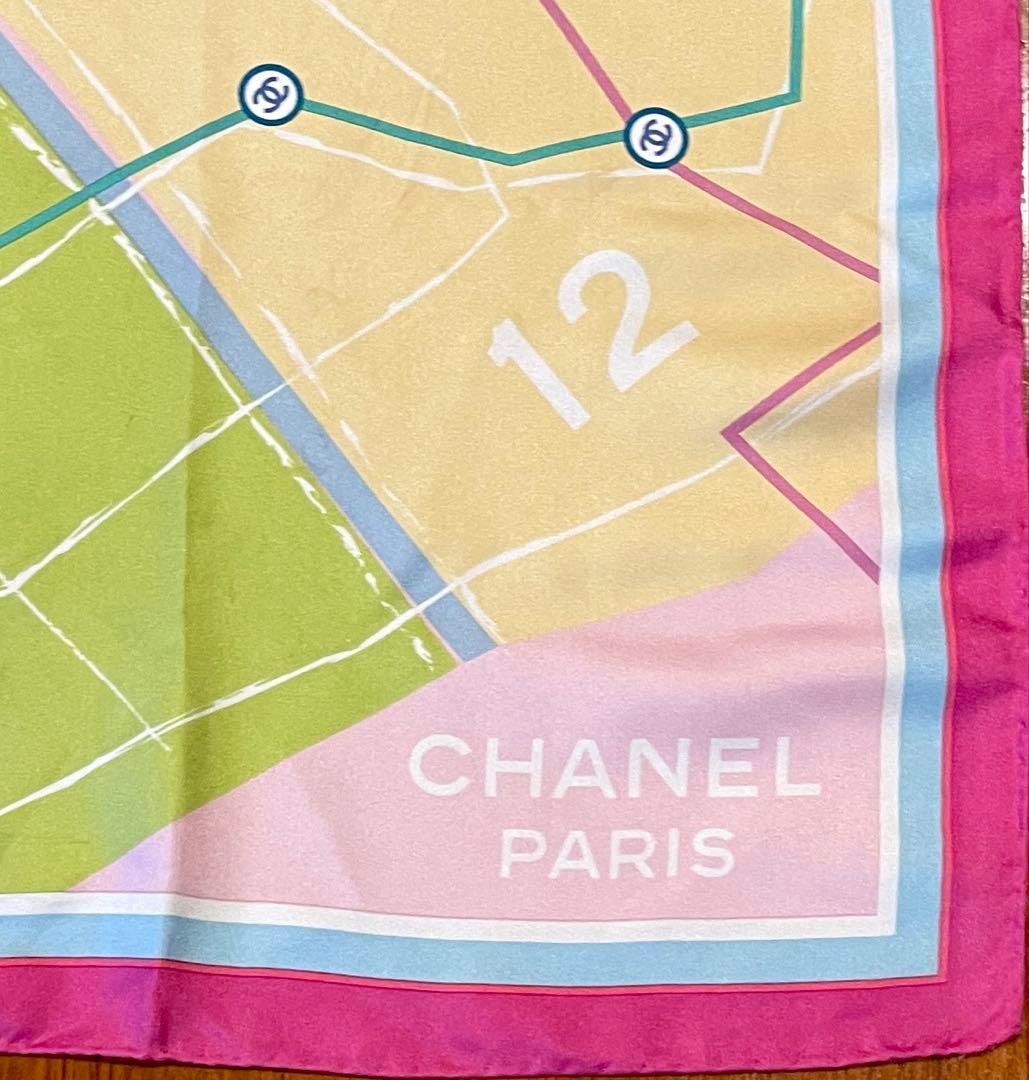 CHANEL 大判スカーフ85×85 Paris地図&Métro
