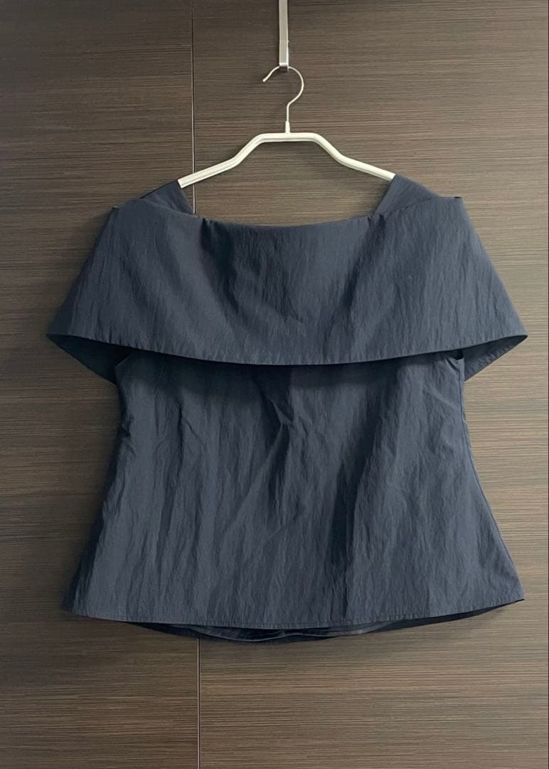 elu. オーロラブラウス M ネイビー Aurora blouse navy