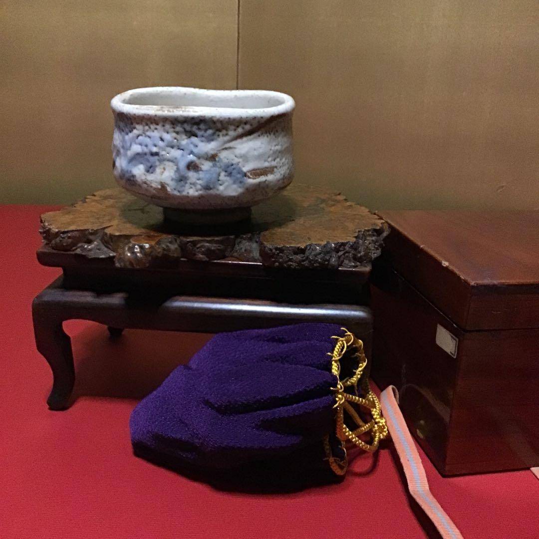 古志野抹茶碗　銘「振袖」　江戸期後期