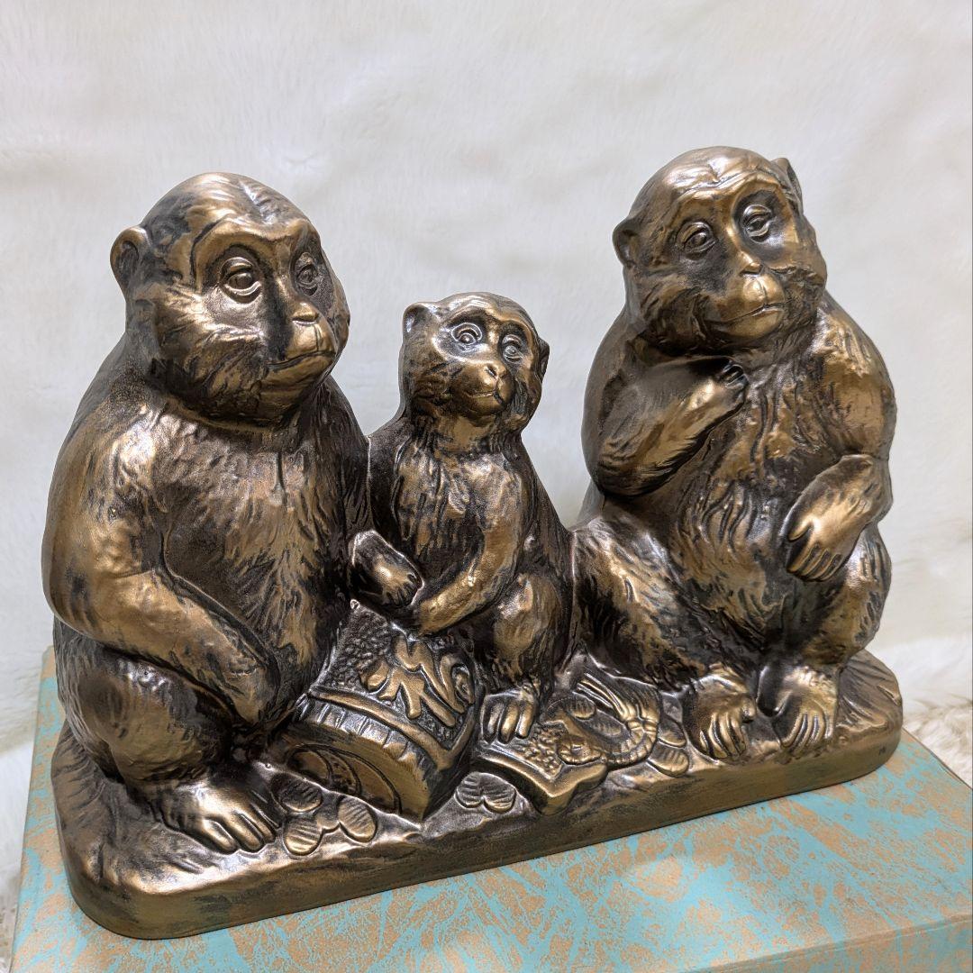 寿光 三猿 申 干支 置物 とこなめ焼 新品 箱付き 縁起物