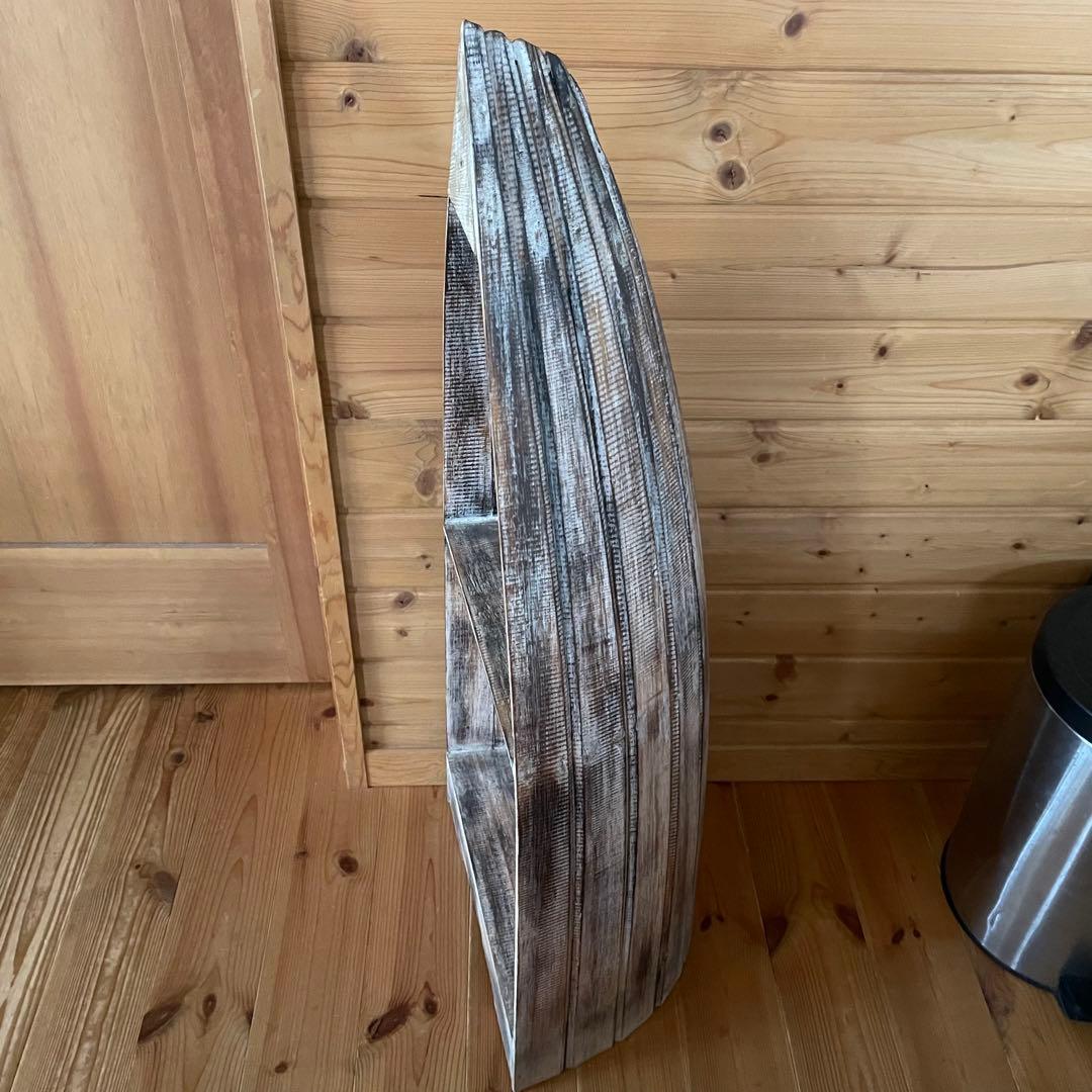 船型　アジアン　surf バリ風　棚　木製　ラック　シェルフ
