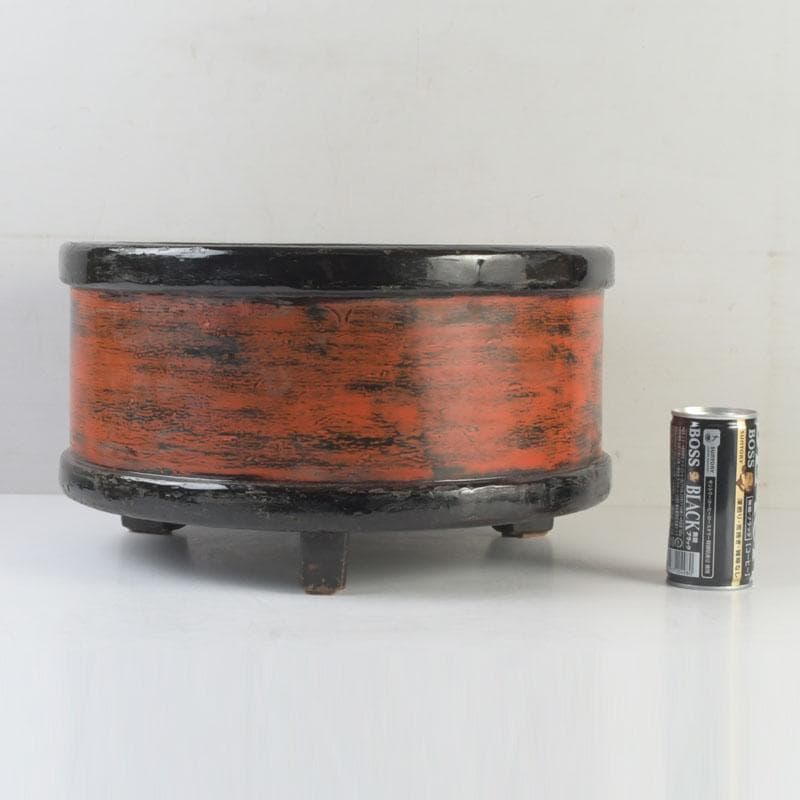 時代古民具　漆塗　三足桶　M　9839A