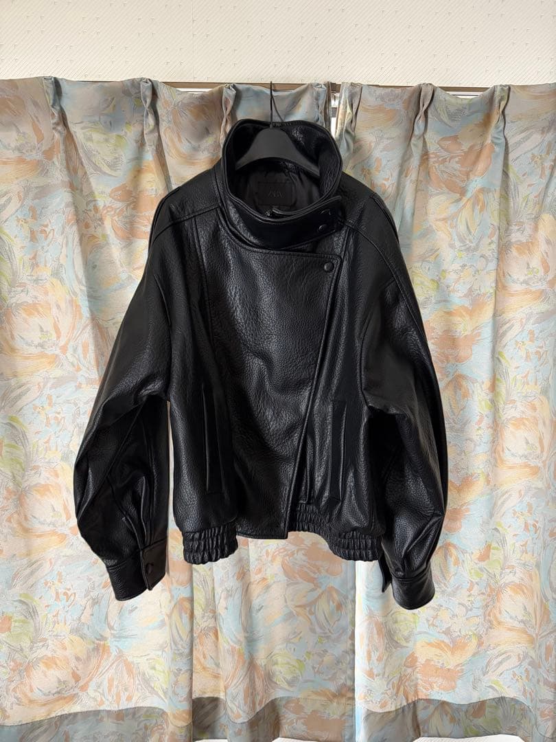 「a」ZARA フェイクレザージャケット XL