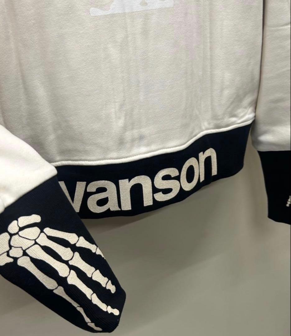 vanson スケルトンプリント フルジップパーカー XL