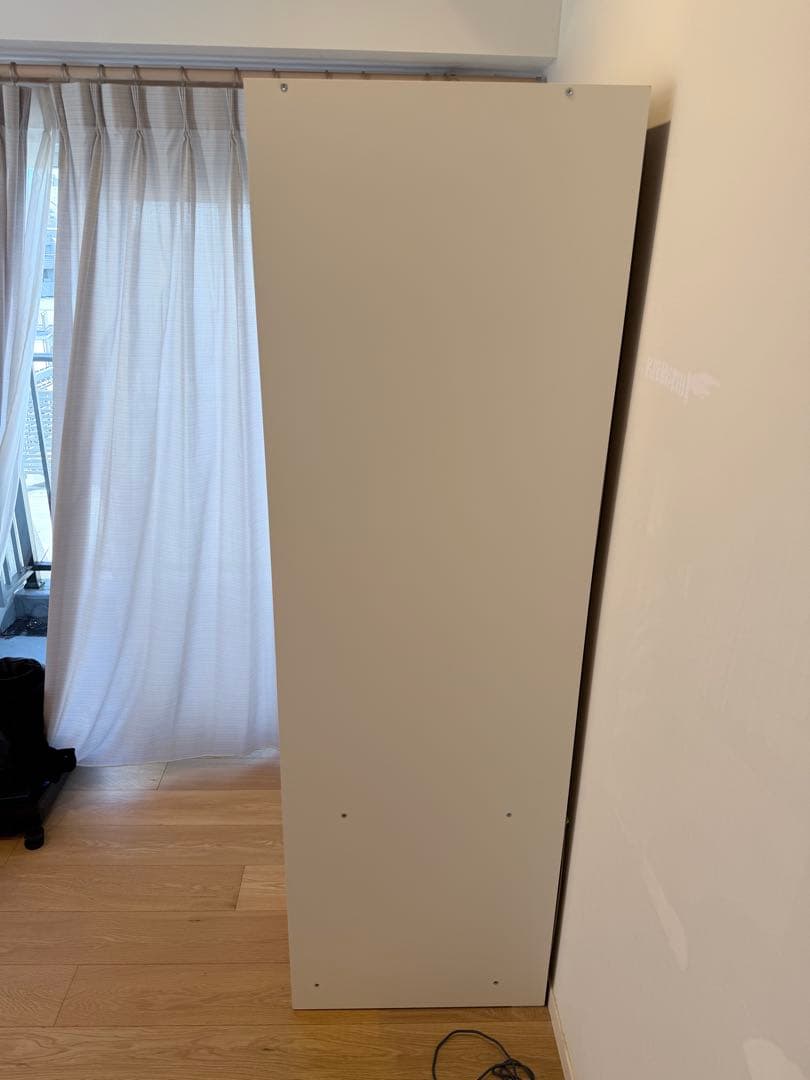 ホワイト木製クローゼット 2扉