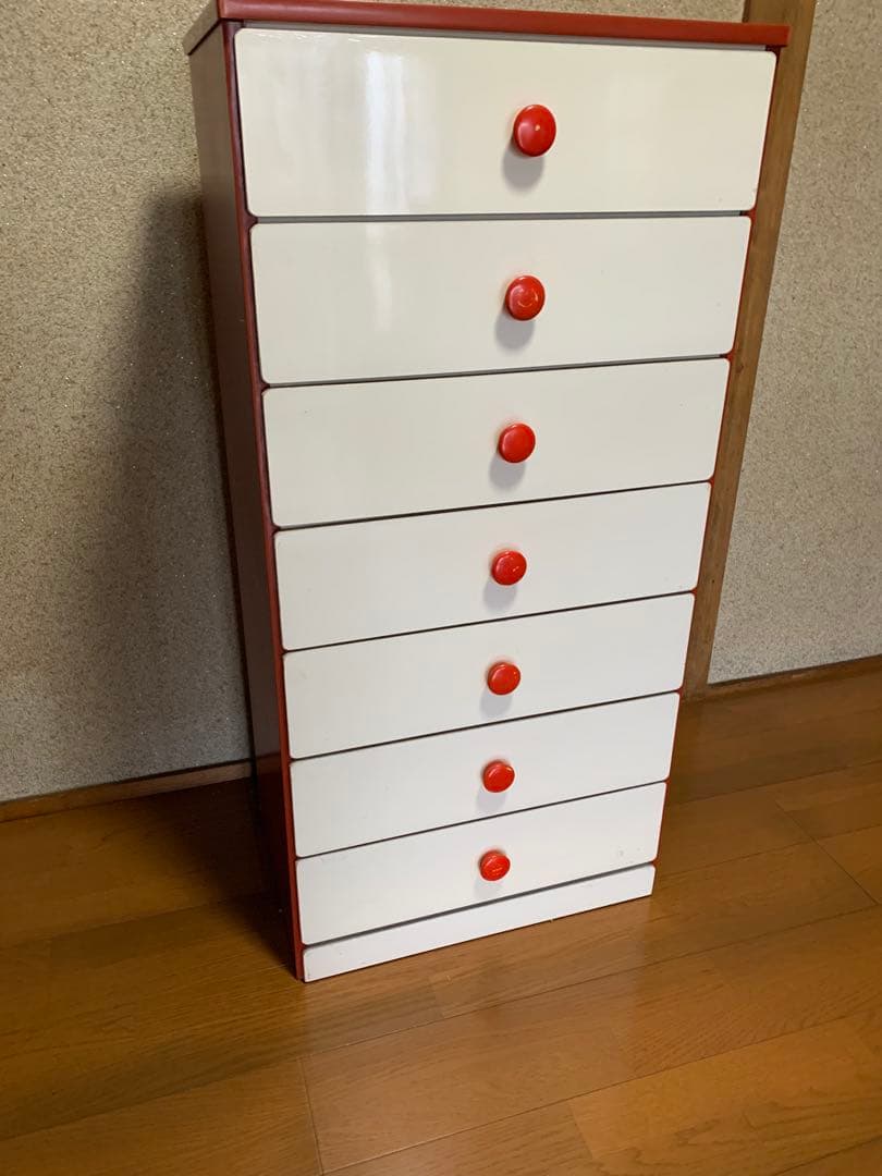 【M043】　昭和レトロ　ポップ　チェスト タンス　赤