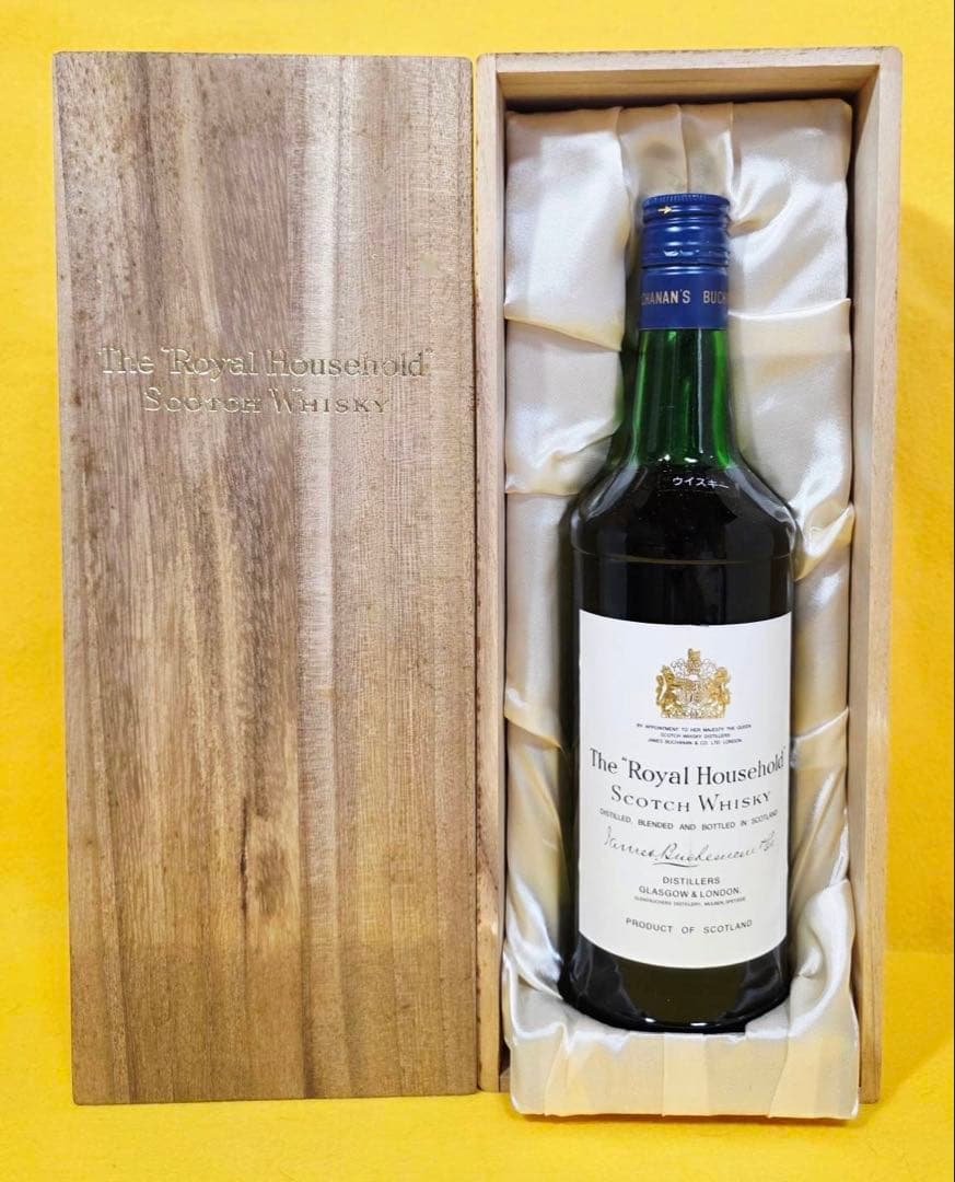 未開封レア英国王室御用達ロイヤルハウスホールドスコッチウイスキー750ml桐箱付