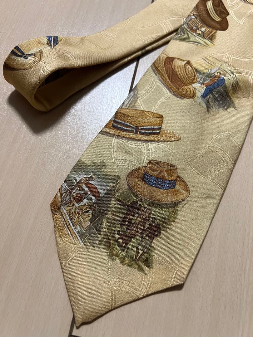 ラルフローレン　ビンテージネクタイ　風景　ハット　犬　恋人　ユーロ　夕暮れ