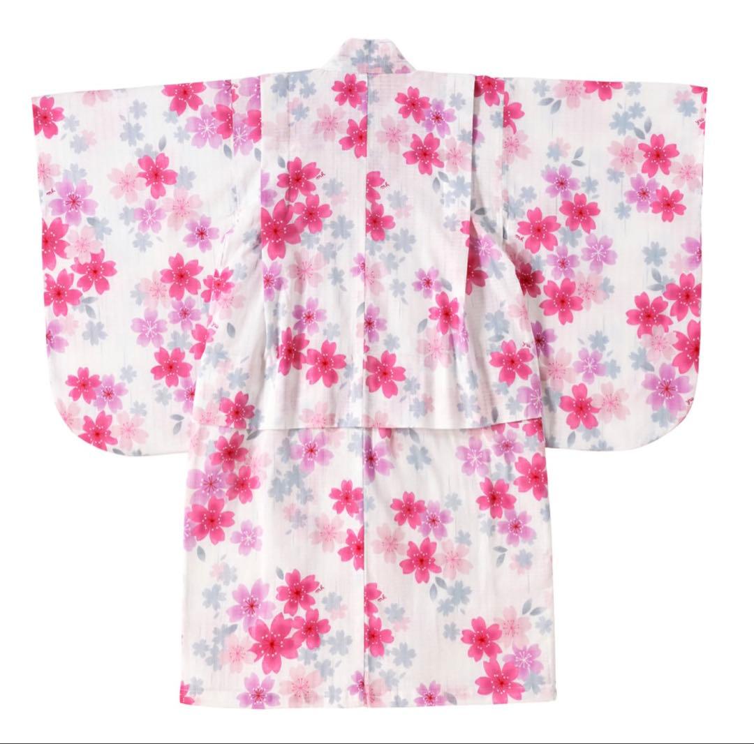 新品ミキハウス浴衣130＋ピンク帯