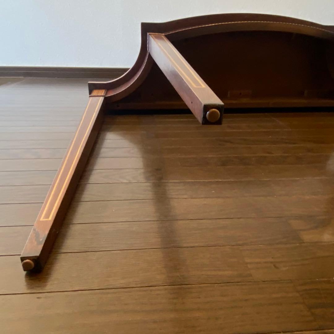 マホガニー材　コンソールテーブル 象嵌細工付き　アンティーク