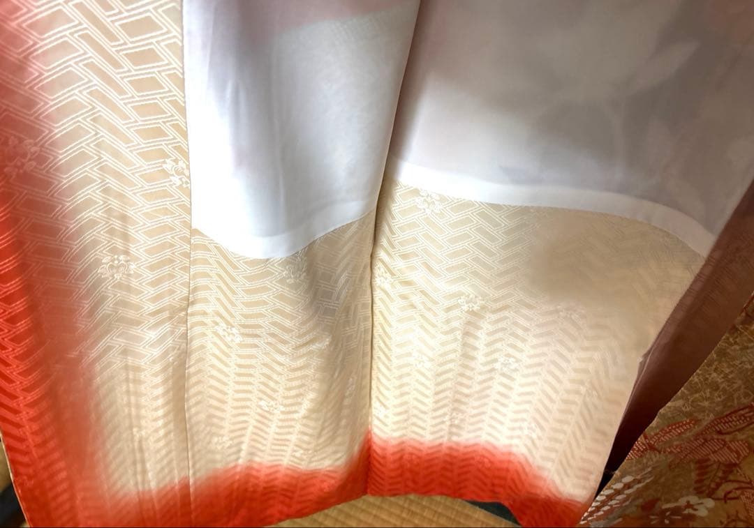 吾妻徳穂 落款あり 身丈158 オレンジ桜橘 振袖