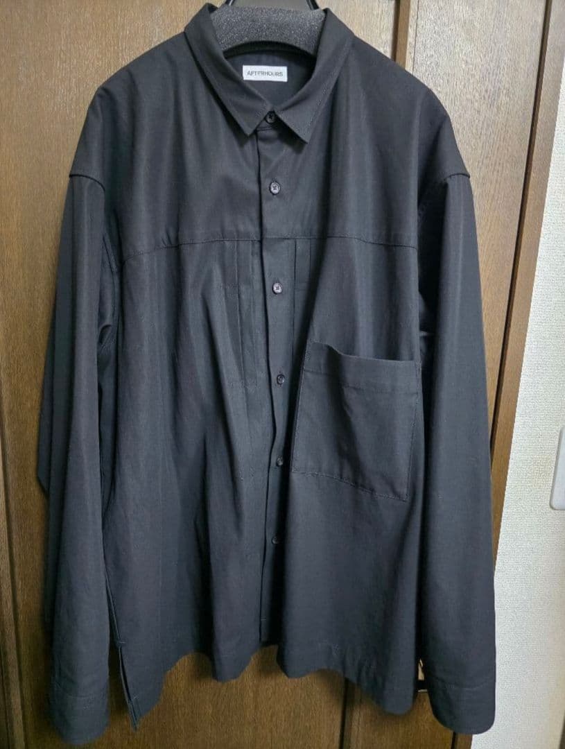 AFTERHOURS PLEATED BLOUZON 25SS 黒