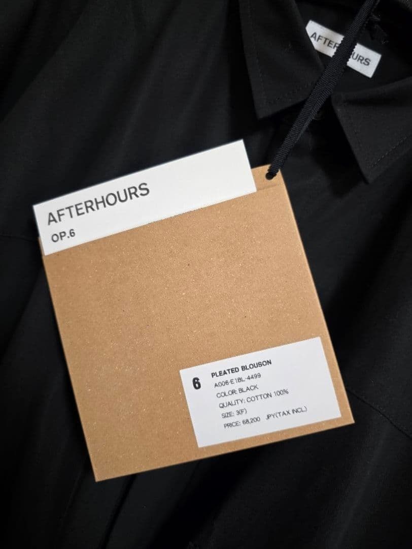 AFTERHOURS PLEATED BLOUZON 25SS 黒