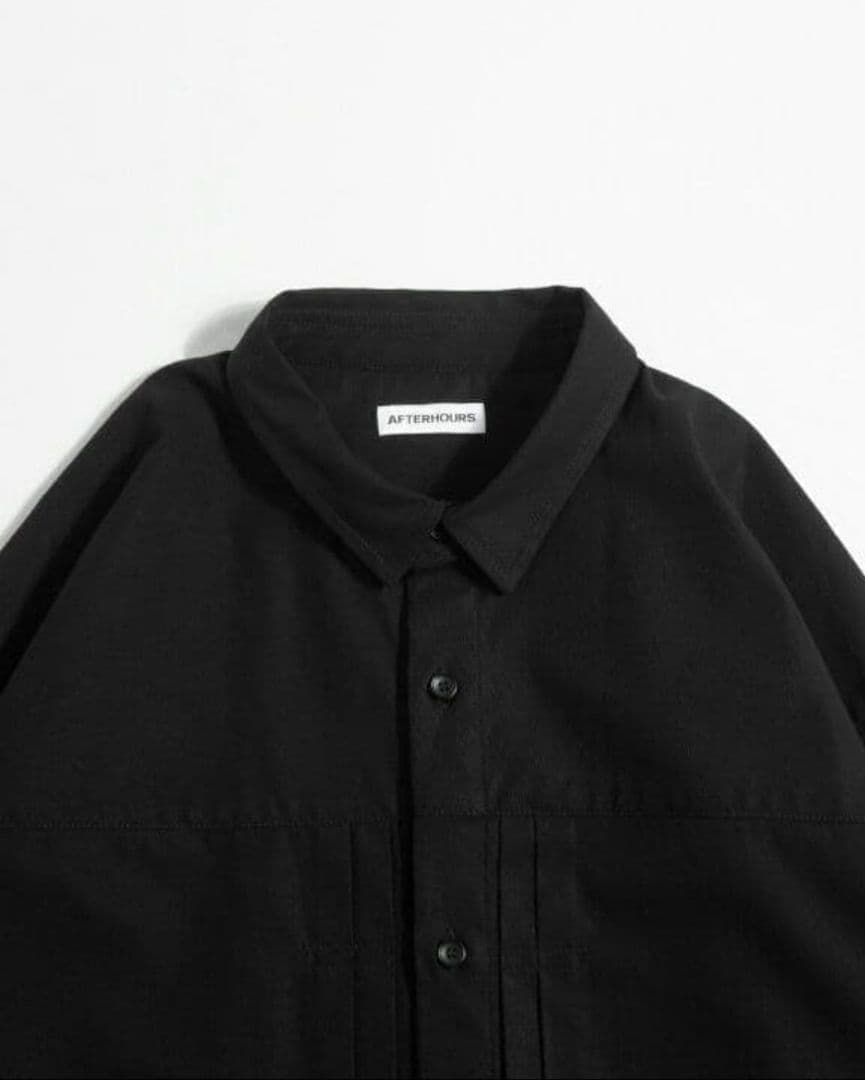 AFTERHOURS PLEATED BLOUZON 25SS 黒
