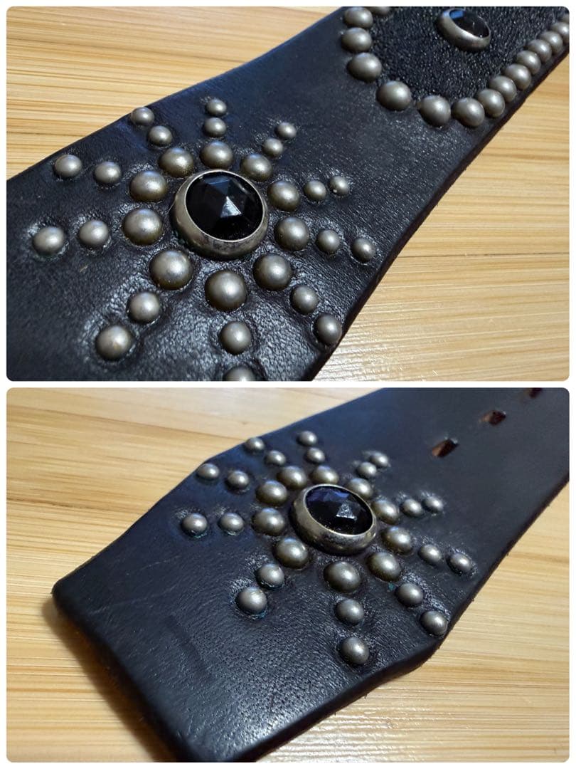 ⭐️美品⭐️HTC⭐️オーバルスティングレイ⭐️ブラックレザー&ブラックストーン⭐️36