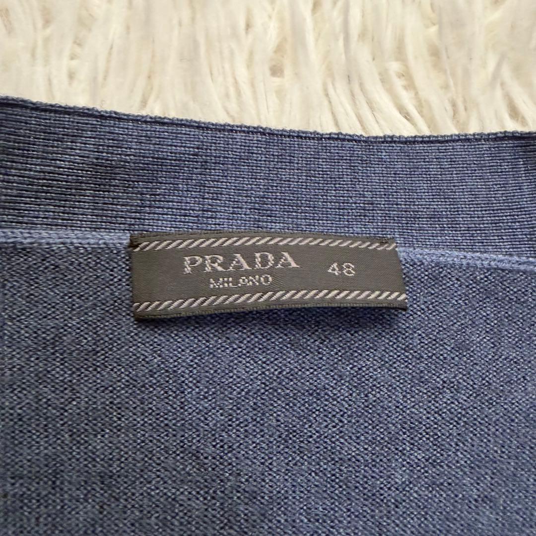 極美品Lサイズ相当　PRADA ニットカーディガン　セーター　ローゲージ　48